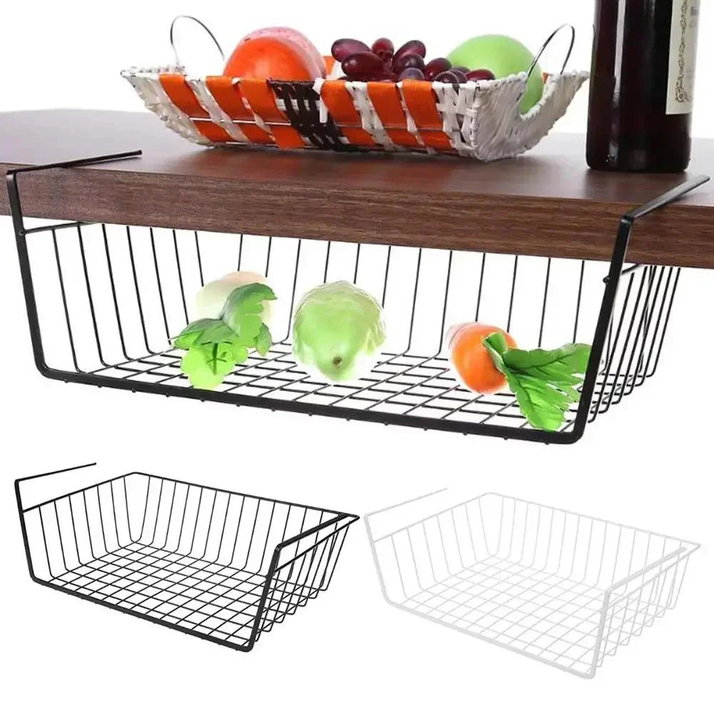 New S/L Cupboard Under Storage Iron Cabinet Closet Desk Hanging Mesh Basket Wire Bookcase Shelf Rack Organizer Zpaxo