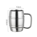 New Double Wall Stainless Steel Beer Mug Portable Coffee Tea Cups Travel Tumbler Office Use Water Cup with Handle Drinkware Zpaxo 450ml 401-500ml