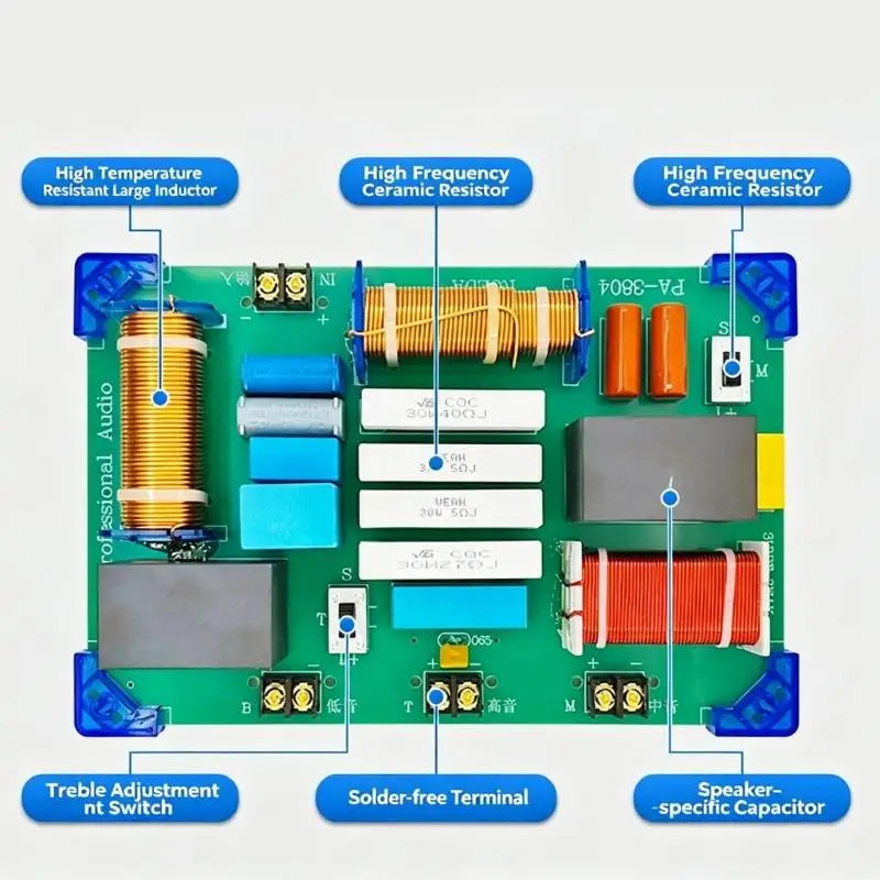 652F Loudspeaker Divider Board 4-8 Ohms Crossover Cabinet Repair Tasks Zpaxo