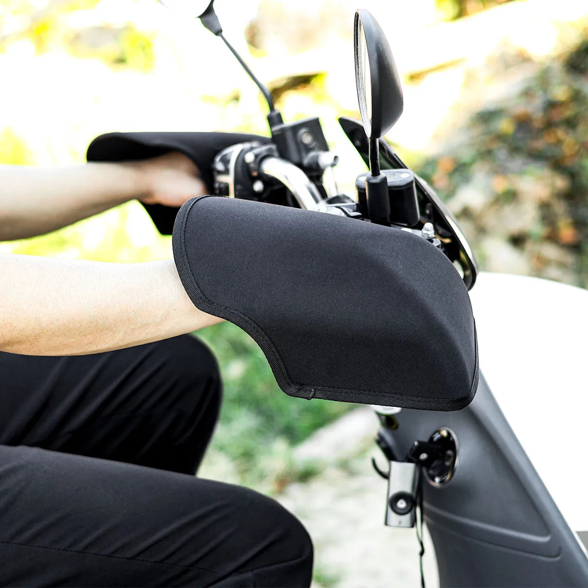 1 Pair Motorcycle Grip Handlebar Muffs Windproof Sun Protection Breathable Handguards Motorbike Handle Cover Gloves Zpaxo