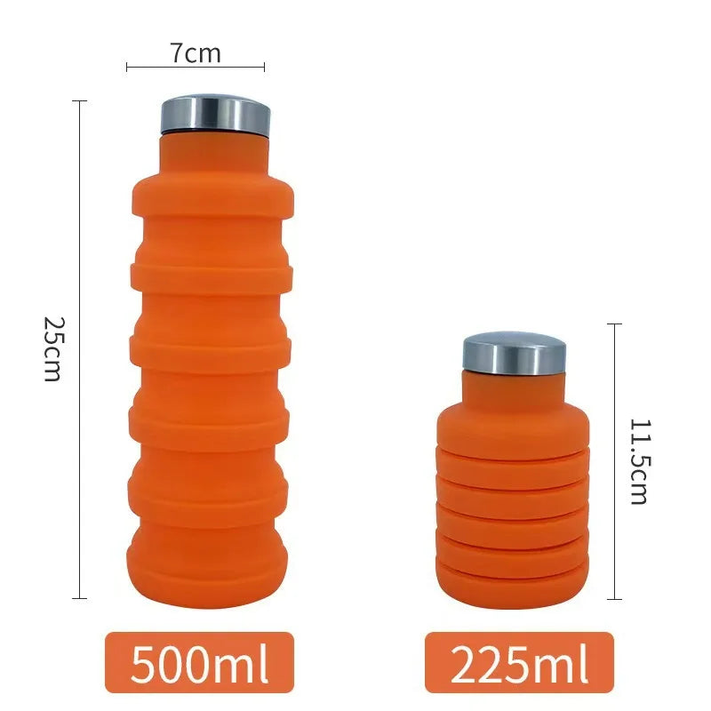 Silicone Folding Sports Water Bottle Portable Outdoor Travel Cup Easy