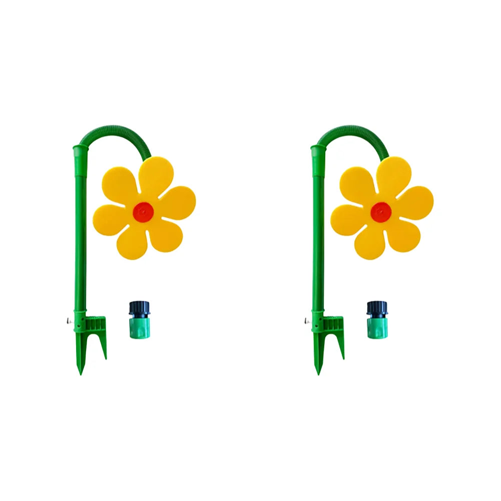 Sunflower 360° Shaking Rotating Sprinkler Garden Yard Lawn Irrigation Device Decorative Ornament Outdoor Water Toy For Children Zpaxo 2PCS Yellow