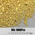 1000Pcs Gold 1.5/2/2.5mm Nail Art Rhinestones Nail Beads Alloy Gem Stones Flatback Nail Art Charms For Manicure 3D Stones Zpaxo Mix1000pcs-M
