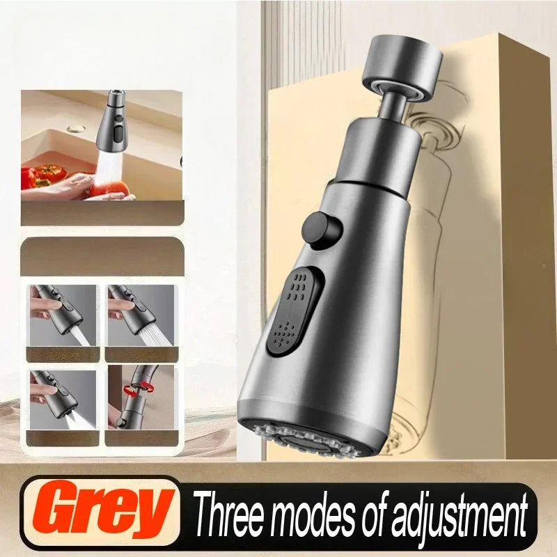 Universal Kitchen Faucet Extender 360° Swivel Aerator Plastic Splash Guard Strainer Sink Aerator Spout Kitchen Accessories Zpaxo grey