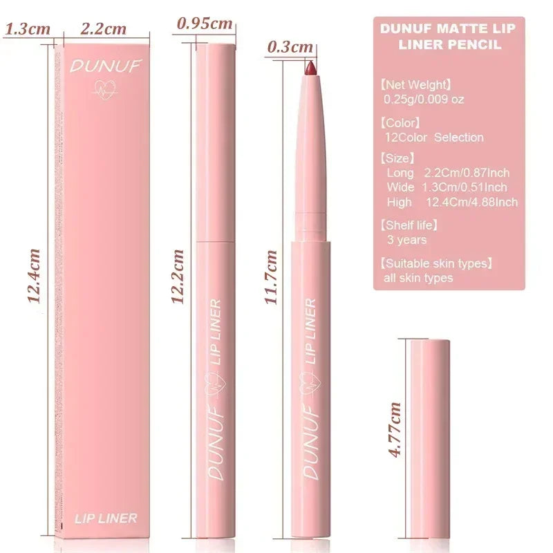 Waterproof Matte Lipliner Pencil Red Contour Tint Lipstick Long Zpaxo