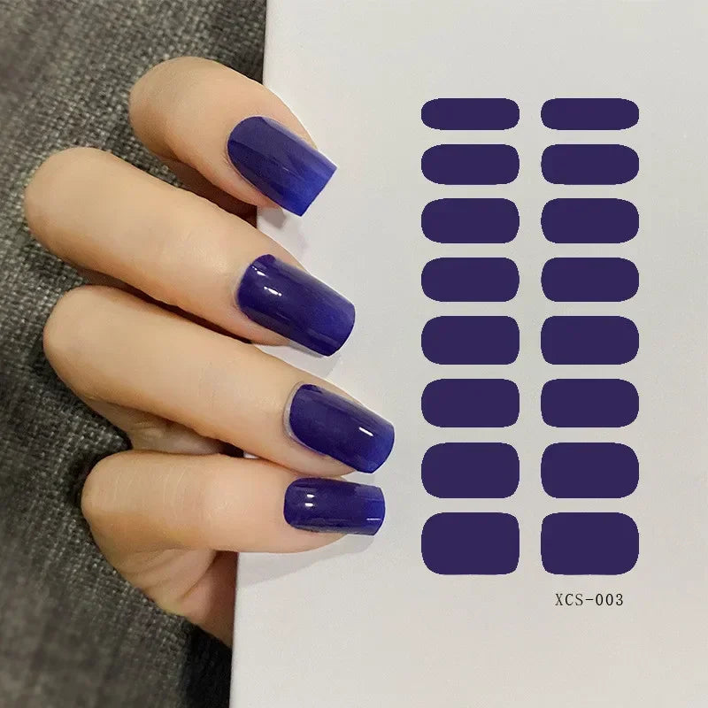 53 Colors Nail Polish Stickers Pure Color Strips Waterproof Adhesive Nail Full Sticker Environmental Protection DIY Nai Stickers Zpaxo
