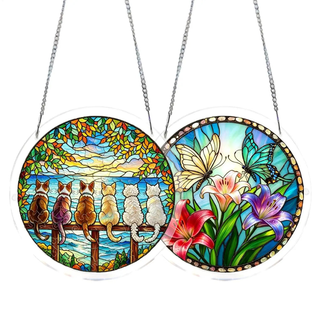 83 Acrylic Suncatcher Puzzle Window Stained Glass Animal Butterfly