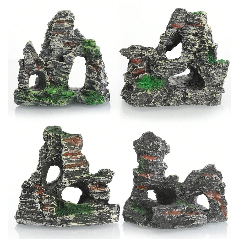 Fish Tank Landscaping Ornamental Rockery Simulation Resin Process Zpaxo