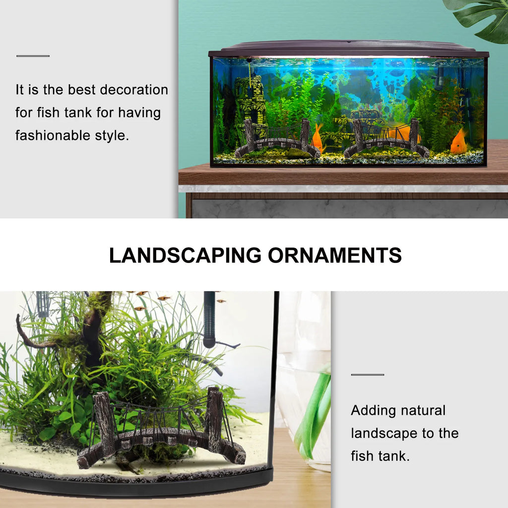 Aquarium Resin Fish Tank Bridge Decoration Synthetic Rope Delicate