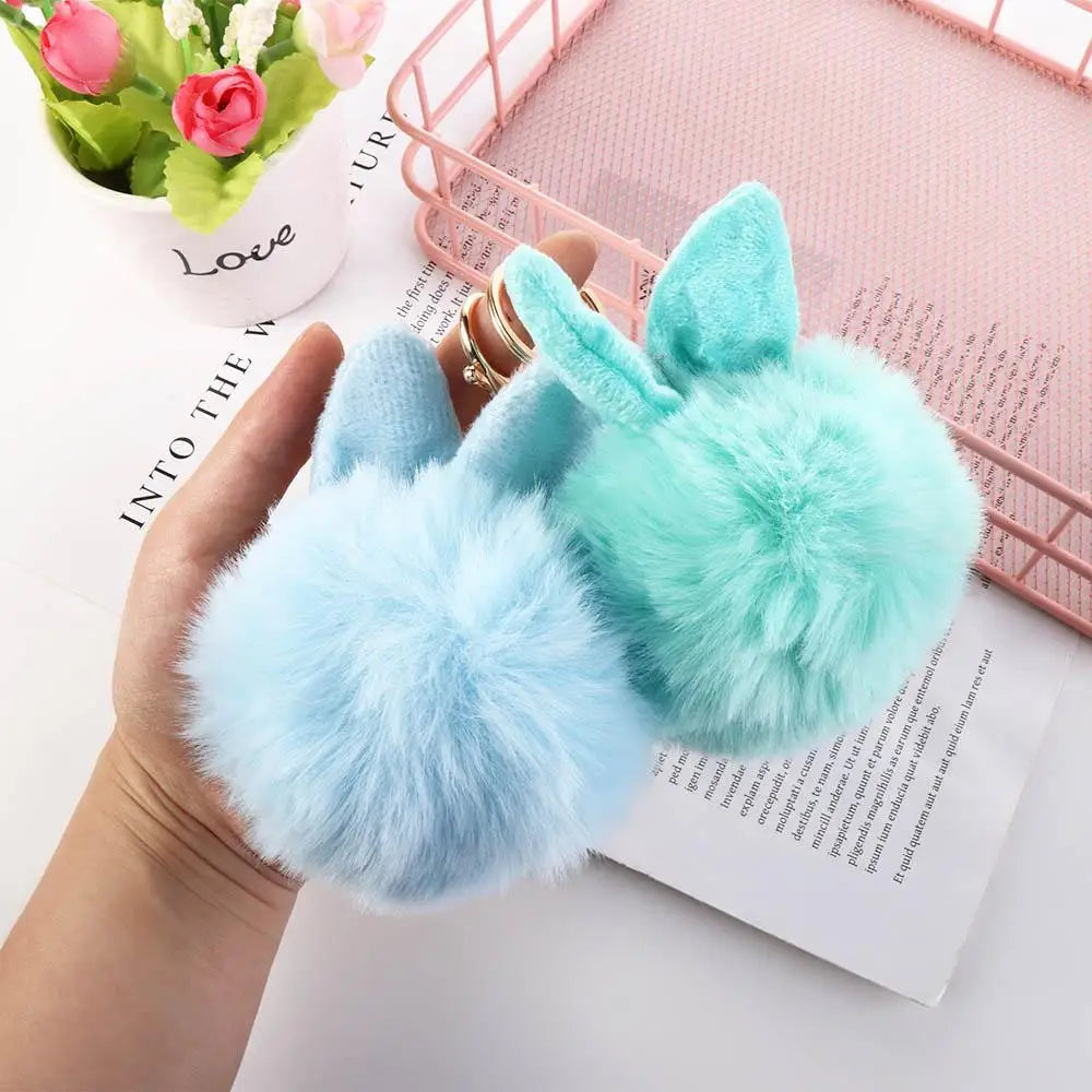 Accessories Fancy Rabbit Hair Bag Charms Car Pendant Cute Bunny Keychain Bag Pendant Pom Pom Key Chain Fur Ball Key Ring Zpaxo