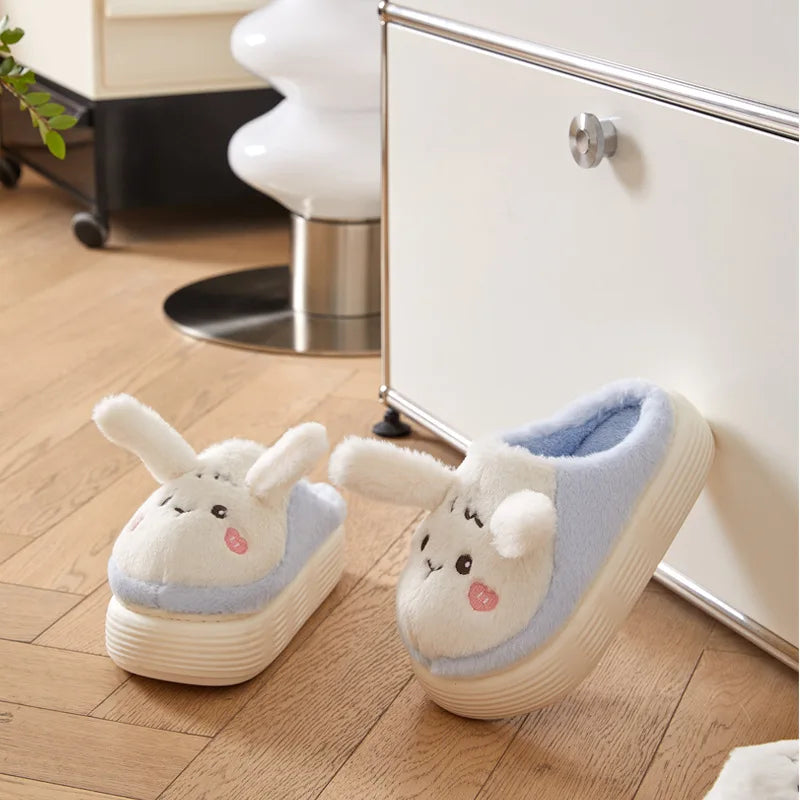 White Rabbit Hare Slippers Women's Cute Animal Platform Home Mules Zpaxo Blue7 36-37(Insole23cm) China Mainland