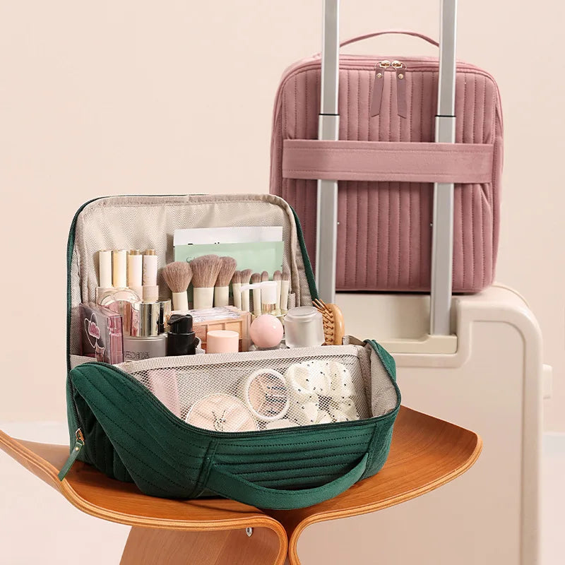 Autumn and Winter Dutch Fleece Multi Compartment Storage Foreskin Label Makeup Bag with Large Capacity and Standing Makeup Bag Zpaxo