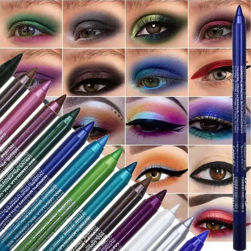 17 Colors Pearlescent Eyeliner Pencil Waterproof Long-lasting Colorful Matte Smooth High Pigment Eye Liner Shadow Pen Eye Makeup Zpaxo