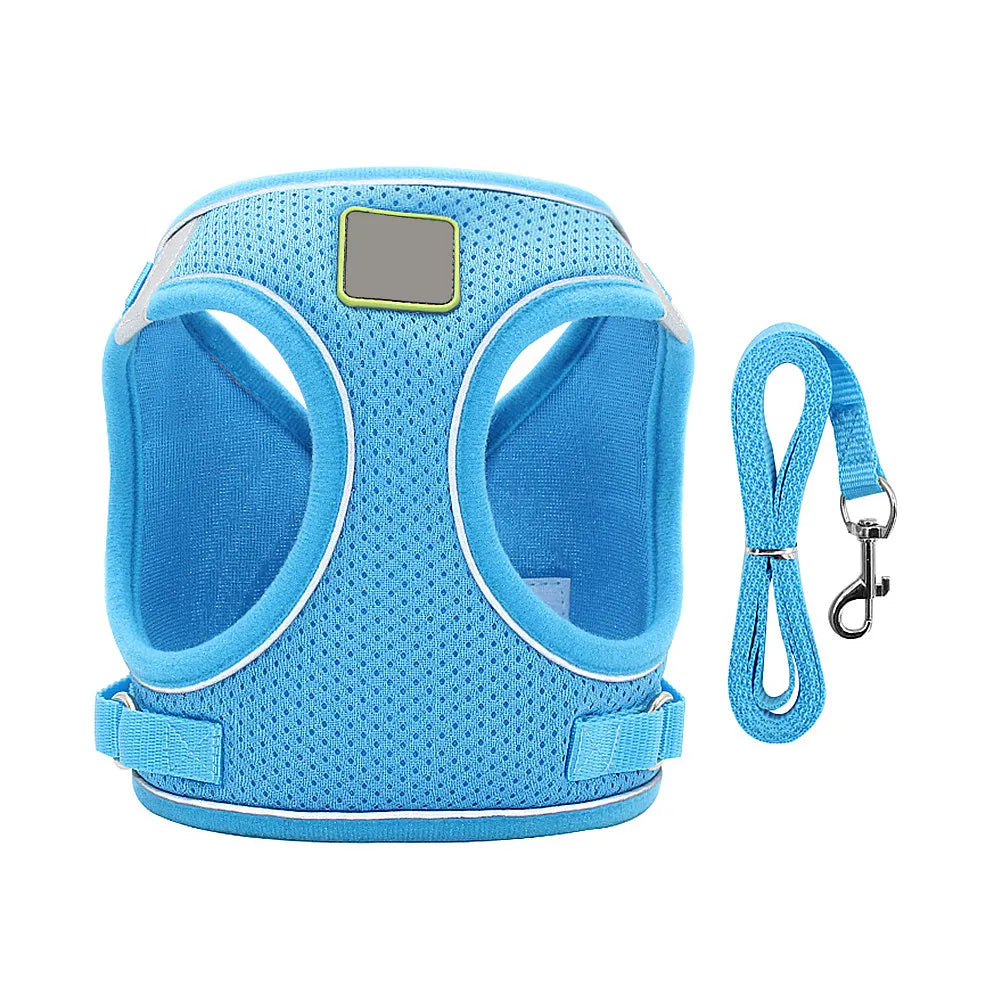 Reflective Dog Harness Vest Pet Chest Strap Leash Puppy Outdoor Night