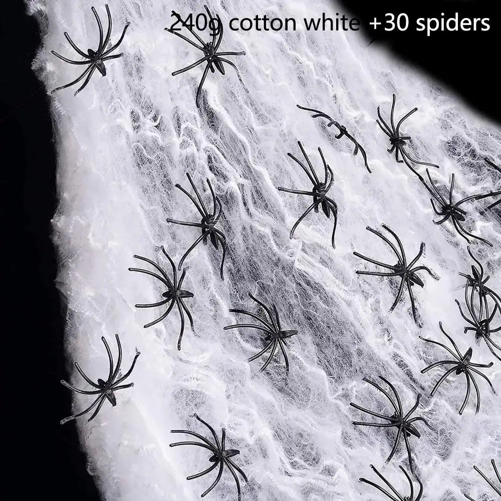 Halloween Stretchy Spider Web Decoration with Spiders | Haunted Decor Halloween Decoration Zpaxo B