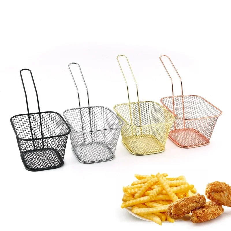 Hot Creative Fryers Basket Net Mesh Fries Chip Kitchen Tool Stainless Steel Fryer Home French Fries Baskets Strainer Zpaxo