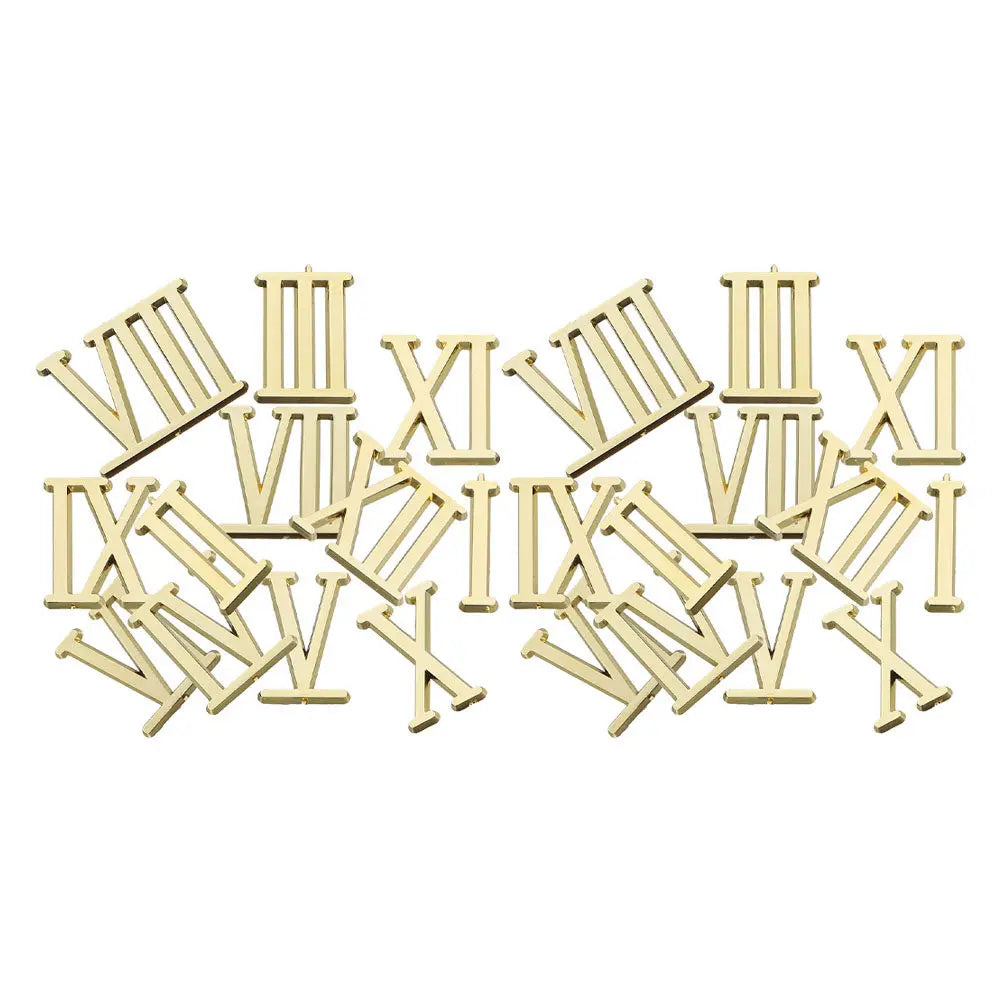 2Sets Premium Electroplated Clock Numbers Roman Numeral Making DIY