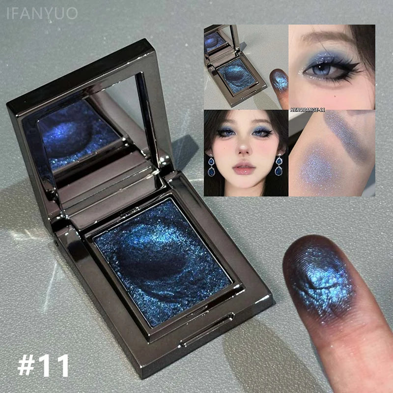 Chameleon Dark Green Eyeshadow Palette Fine Easy-To-Apply Sparkling Pearlescent Mashed Potato Eye Shadow Brightening Makeup Zpaxo 11