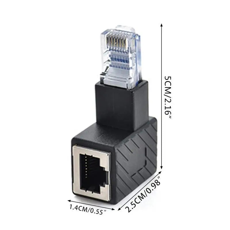 652F 90 Degree Right Left Up Down RJ45 Male Female Cat 5 6 Ethernet Zpaxo