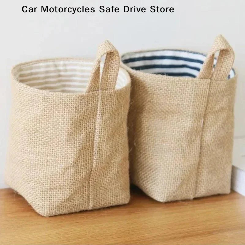 CMCotton Linen Storage Hanging Bags Door Wall Desktop Bathroom