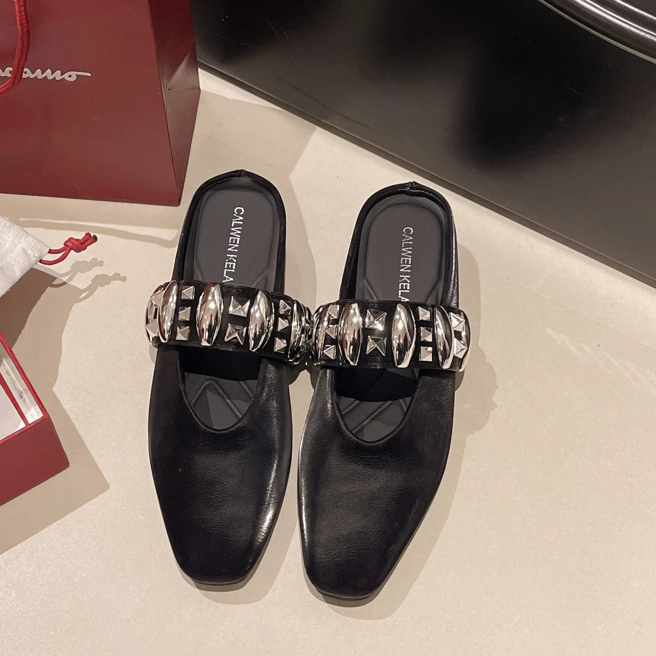 2025 Summer French Elegant Baotou Slippers Women's Casual 1 Slip-on