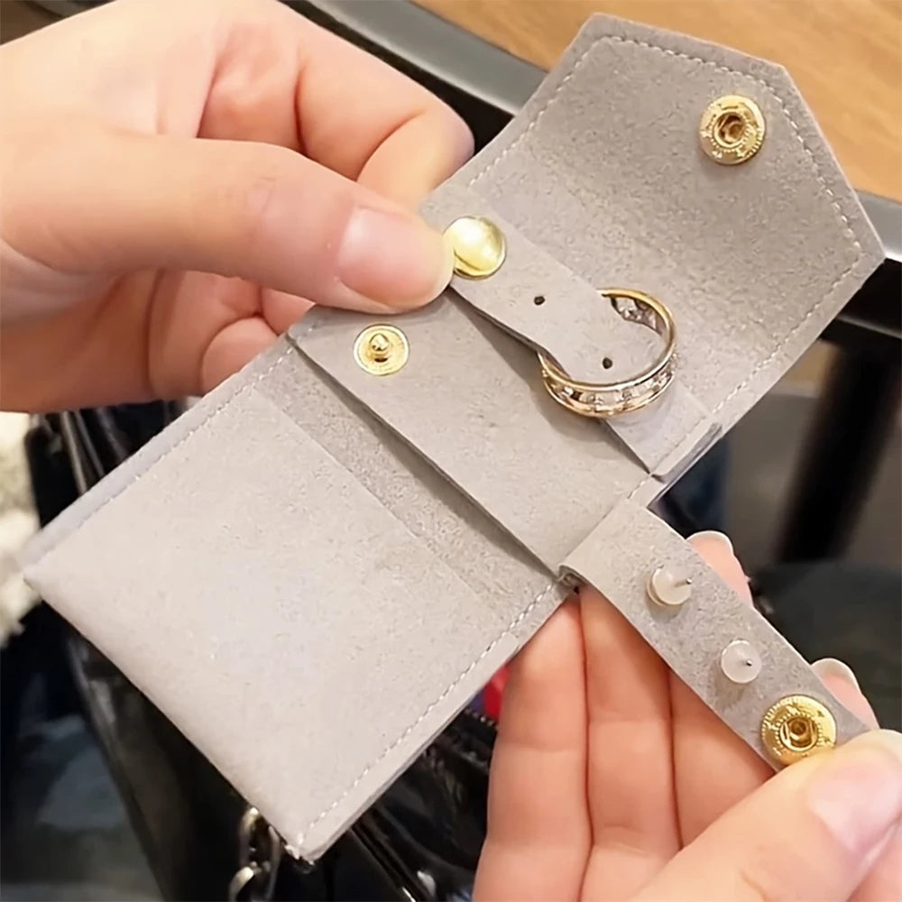 Mini Jewelry Bag with Buckle Travel Foldable Jewelry Organizer Pouch for Rings Earrings Bracelets Necklaces Zpaxo
