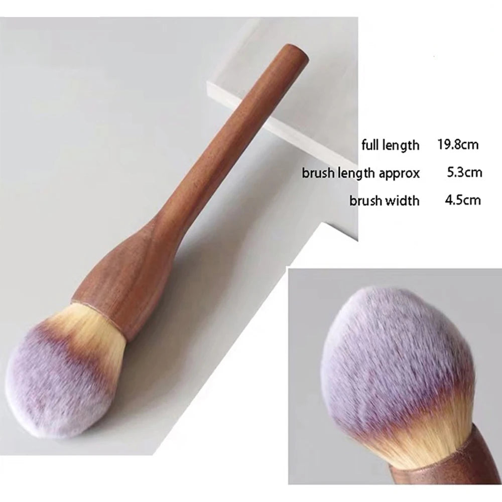 Handle Makeup Brush Retro Make Up Tool Blush Soft Walnut Loose Zpaxo