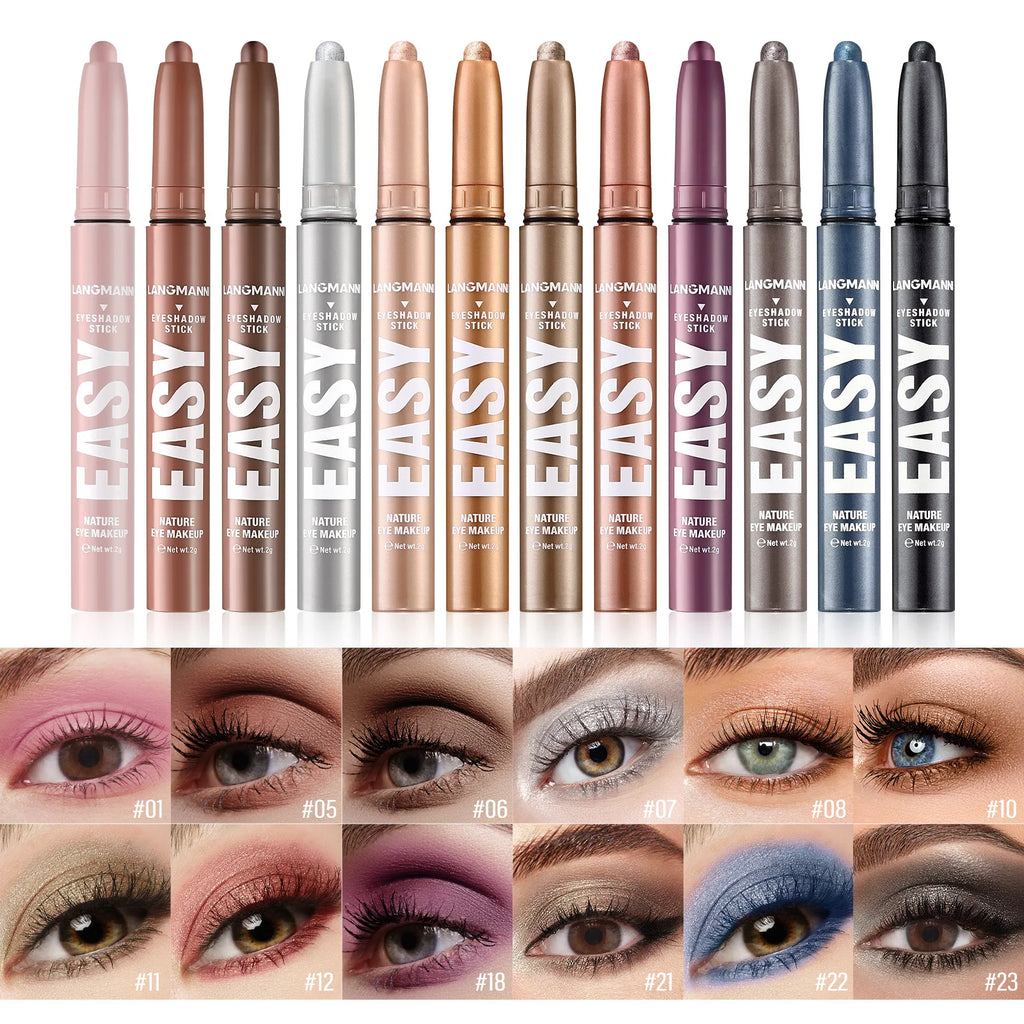 Multi Color Matte Pearlescent Eye Shadow Stick, Eyeliner Pen And High Light Pen, Smooth And Natural Color Zpaxo
