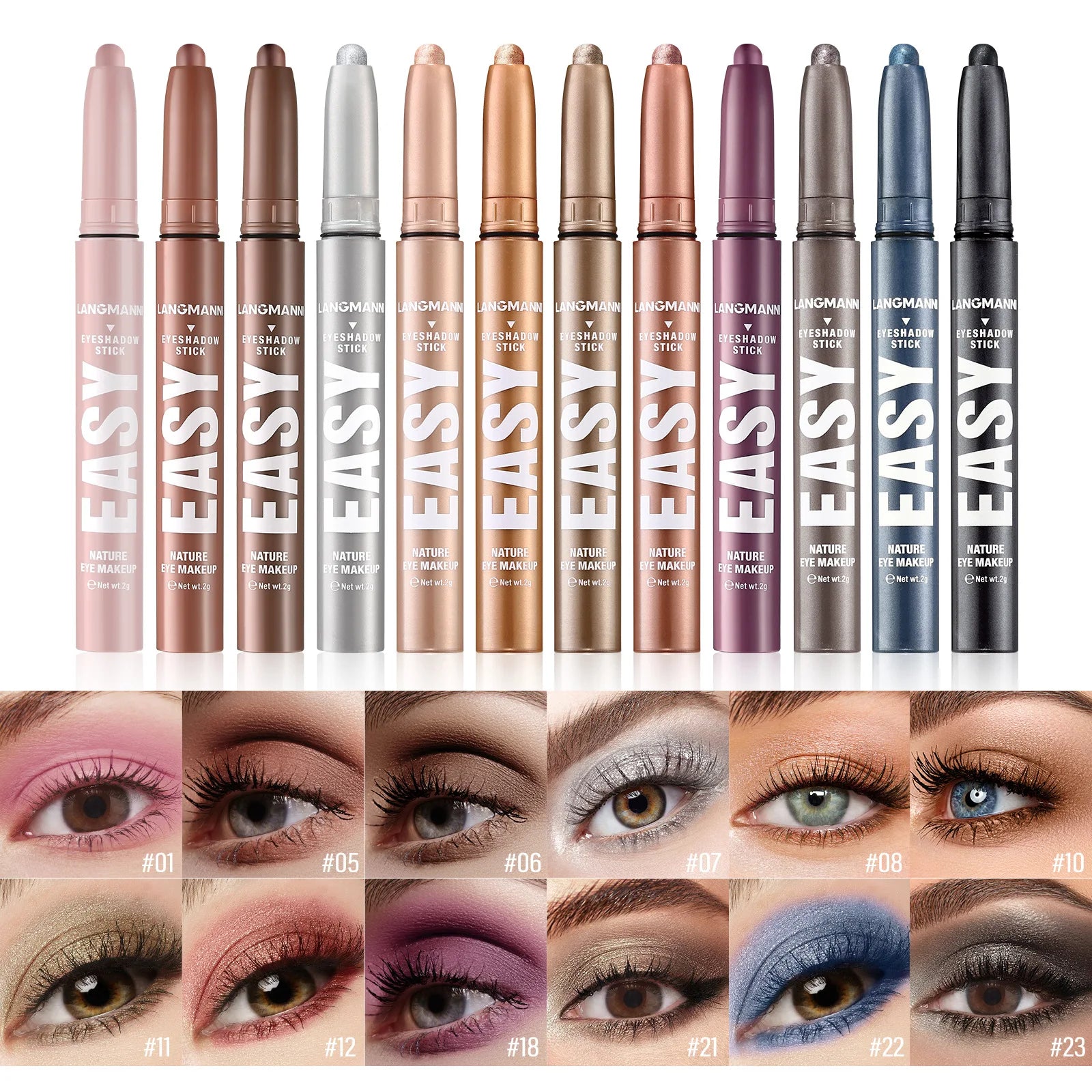 Multi Color Matte Pearlescent Eye Shadow Stick, Eyeliner Pen And High Light Pen, Smooth And Natural Color Zpaxo