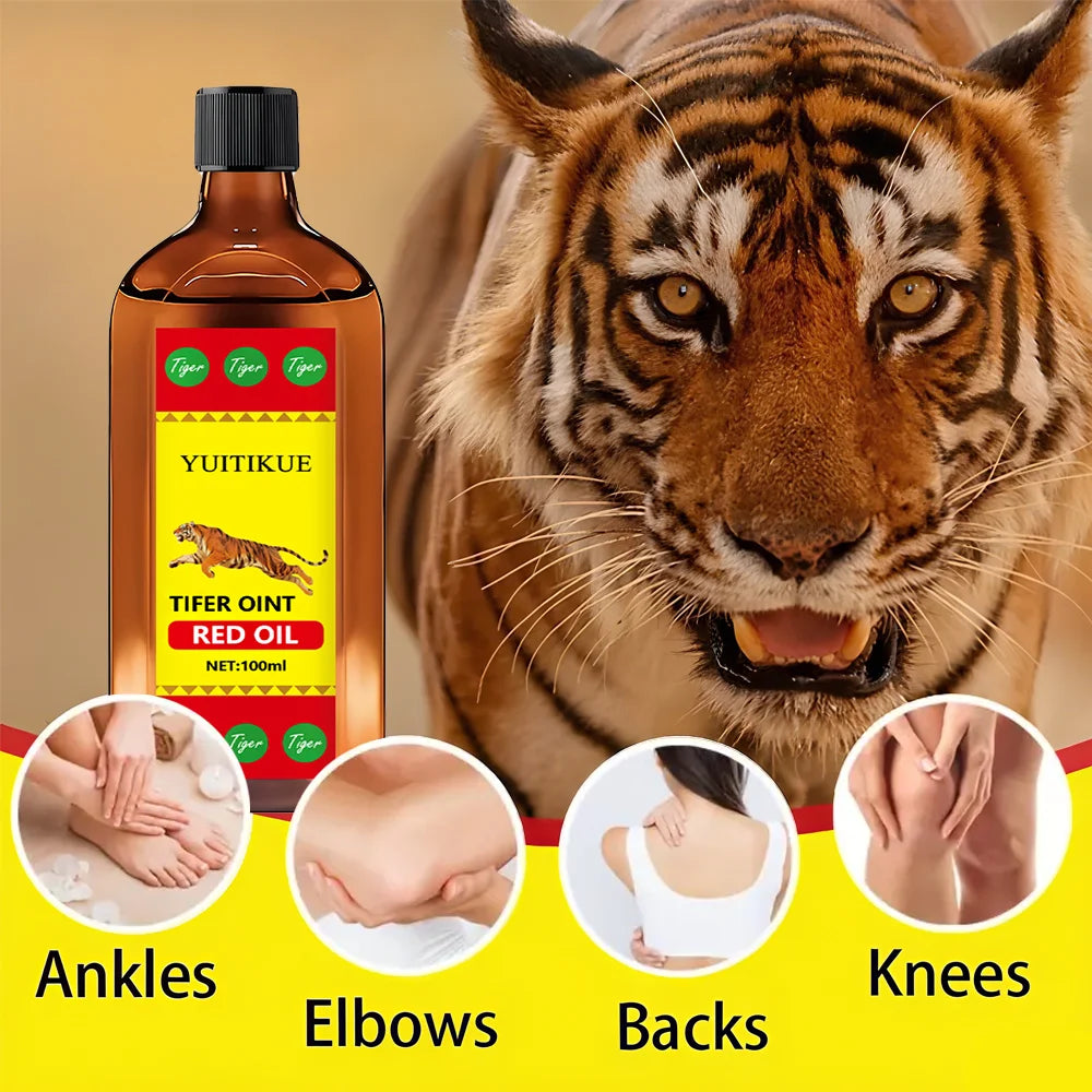 YUITIKUE Tiger Formula Red Oil 100ml – Muscle & Joint Massage Muscle Massage Oil Zpaxo