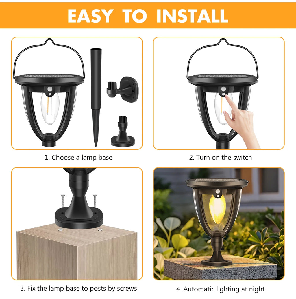 Solar Outdoor Garden 2modes LED Lights Waterproof RCON Lighting Zpaxo