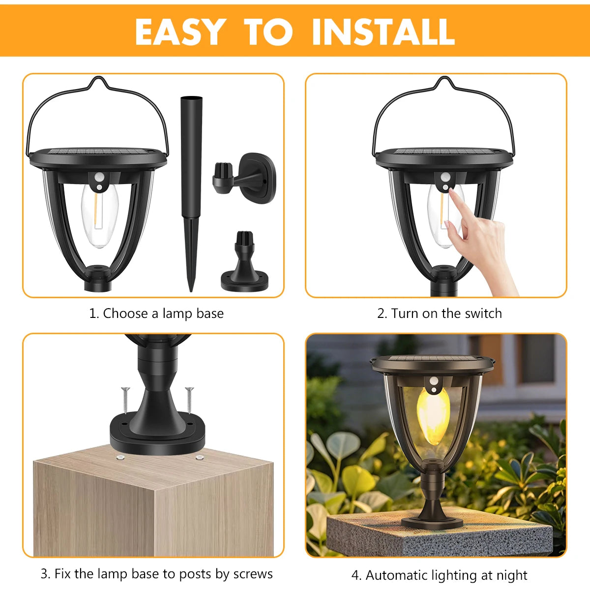 Solar Outdoor Garden 2modes LED Lights Waterproof RCON Lighting Zpaxo
