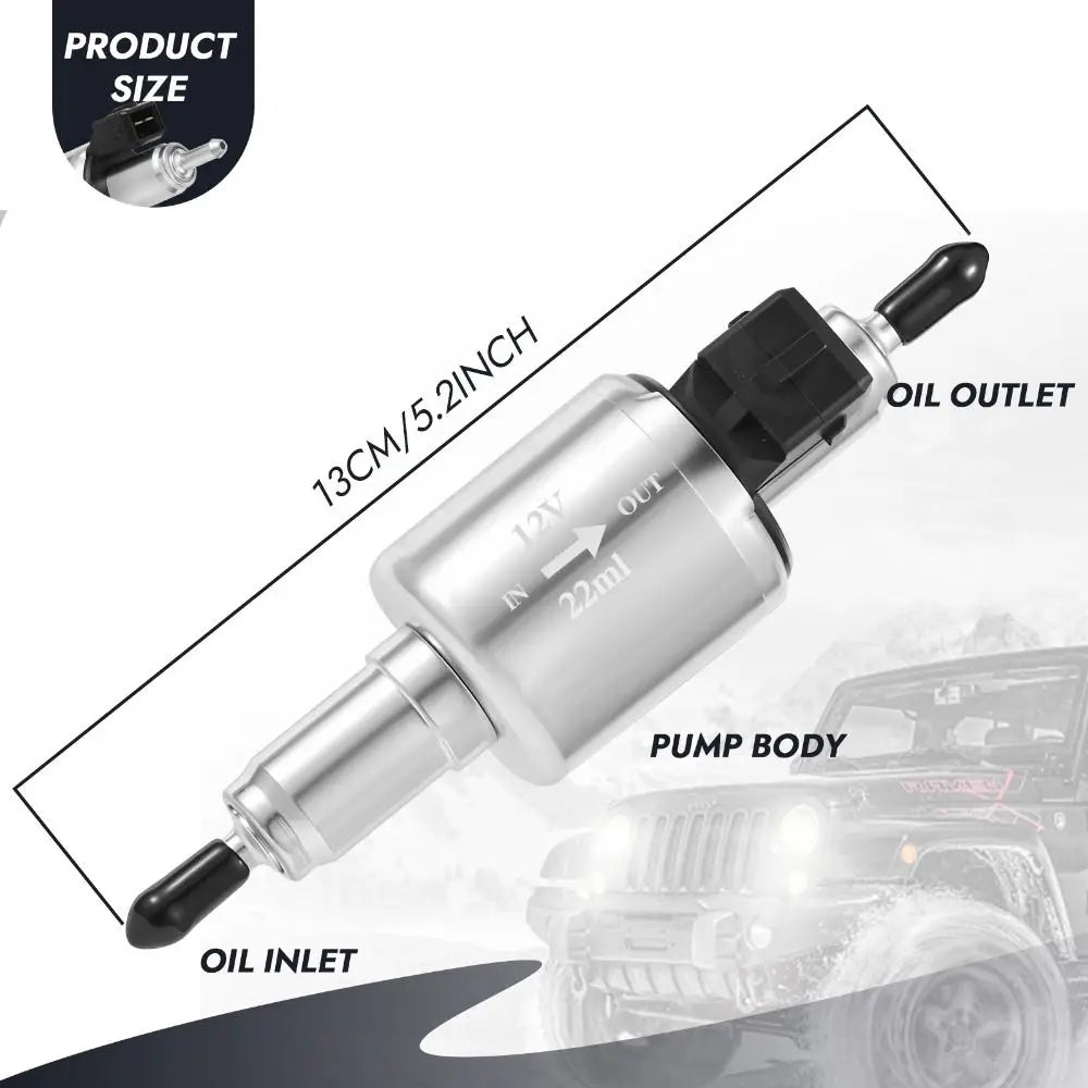 12V 24V Diesel Heater Oil Pump Low Noise 22ML Capacity Electronic Oil Pump Pulse Metering Inline Design Diesel Pump Air Heater Zpaxo