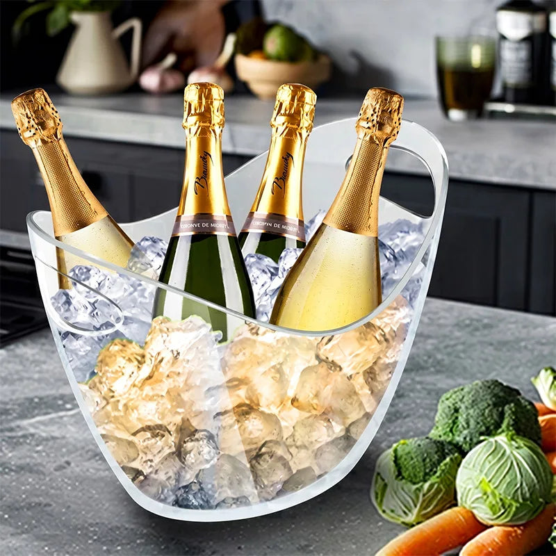 Hot Transparent Ice Bucket Beverage Bucket Cooling Large Ice Bucket Used for Wine Champagne Bar Home Party Supplies Zpaxo