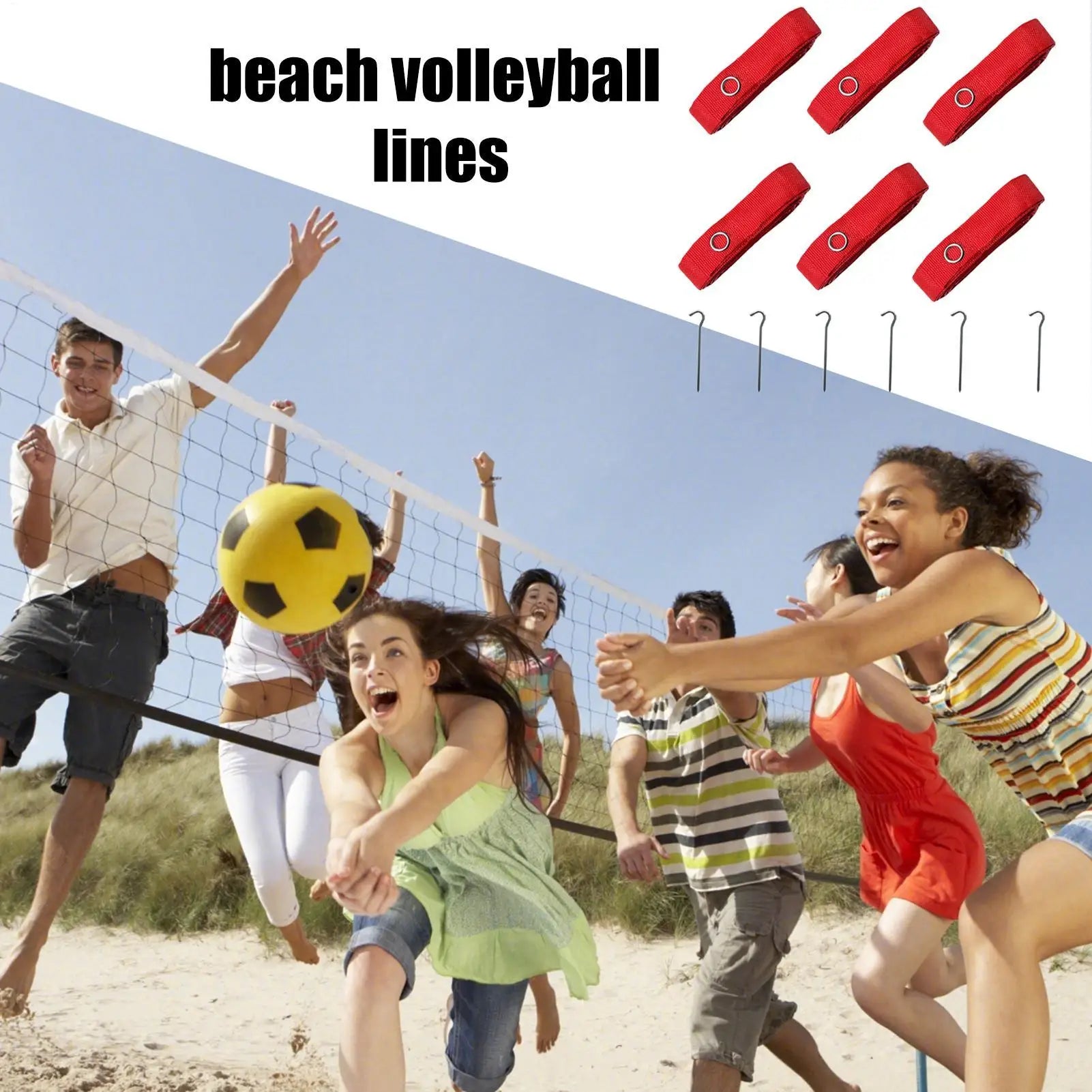 Sand Volleyball Boundary Cords All-weather Court Highly Visible