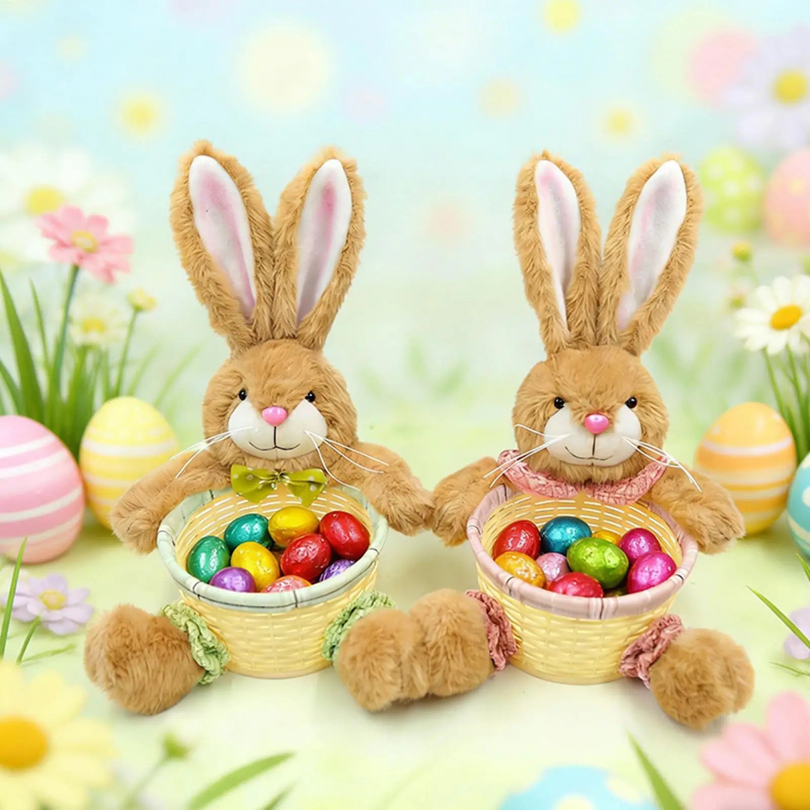 Easter Bunny Basket Rabbits Shape Container Cute Food Snacks Candy