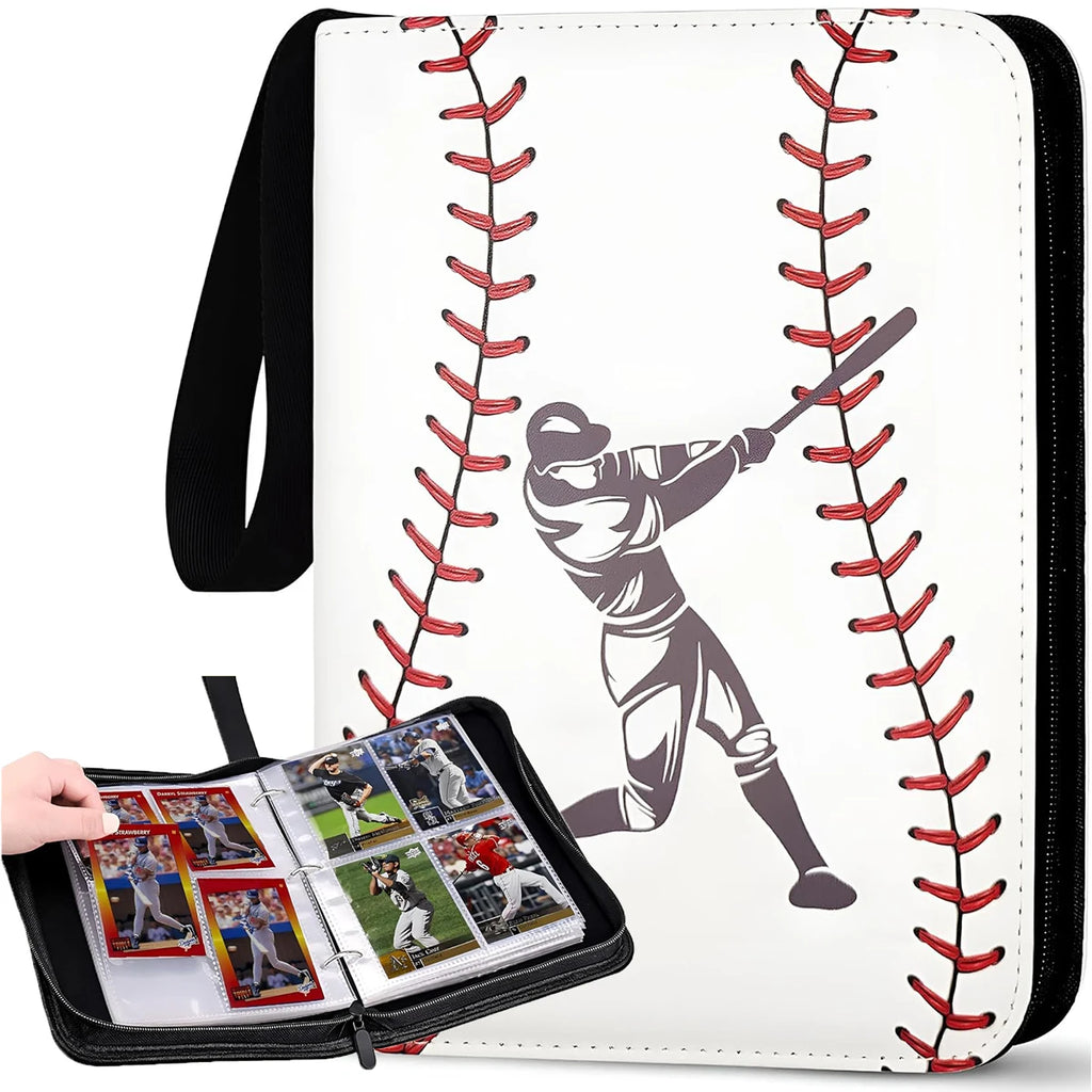 Trading Card Binder 400 Pockets 50 Pages Zipper 3-Ring Album
