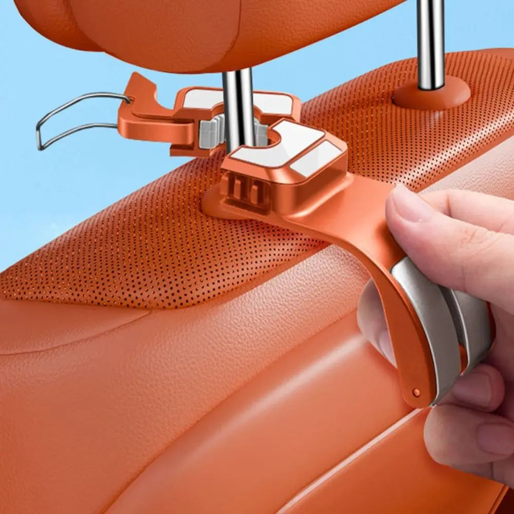 Double Hooks Car Back Seat Storage Hook Foldable Stretchable Auto Fastener Hooks Universal Strong Load-bearing Zpaxo
