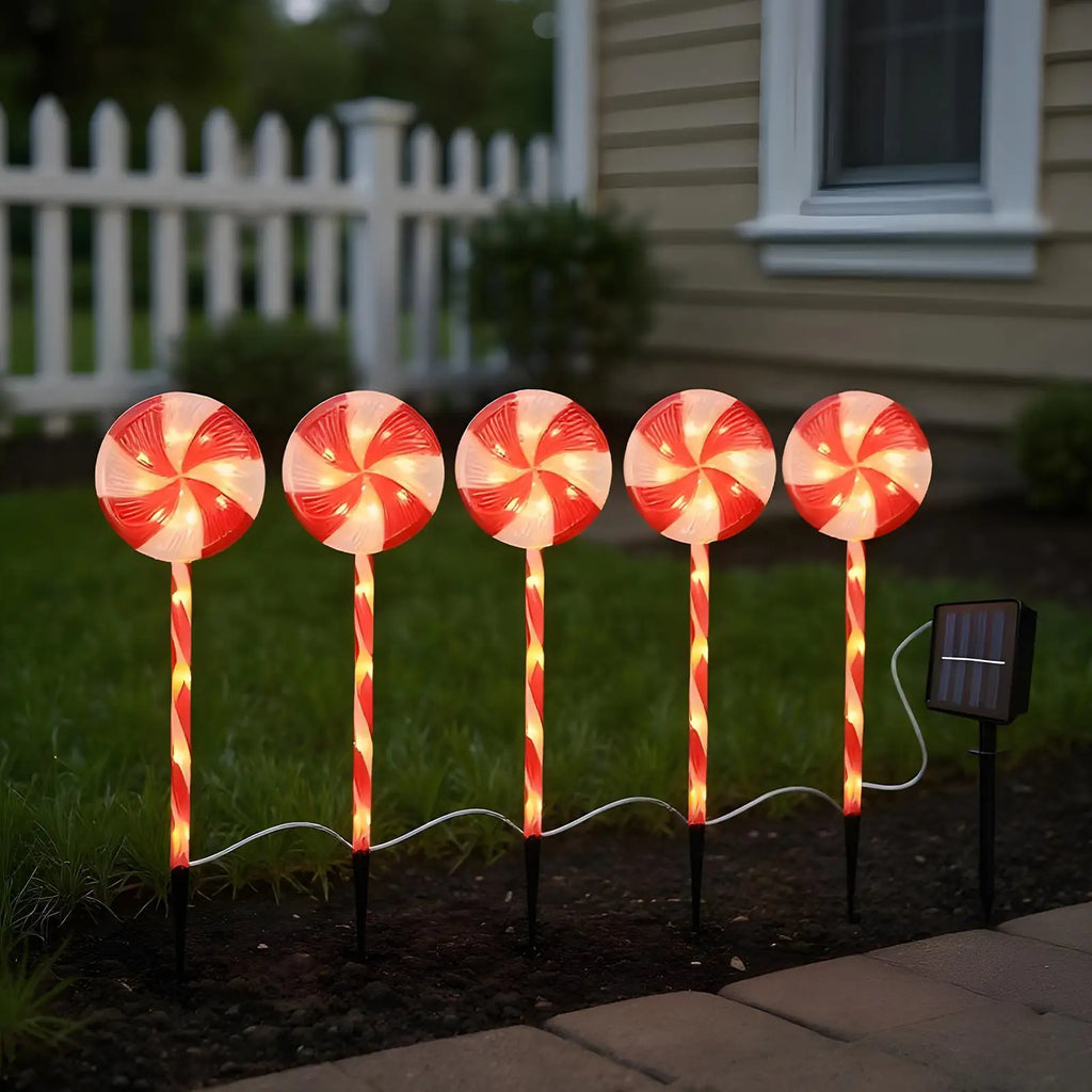 Solar Candy Cane Lights 8-Mode 1200mAh Waterproof Christmas Decor