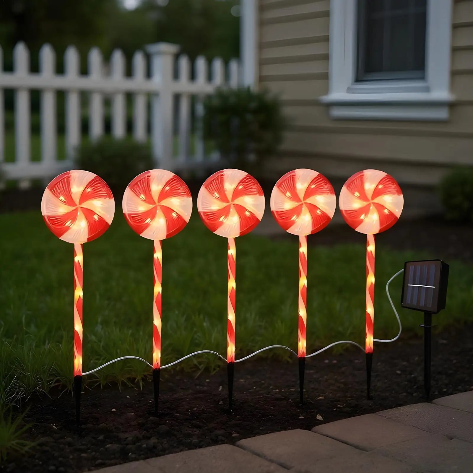 Solar Candy Cane Lights 8-Mode 1200mAh Waterproof Christmas Decor