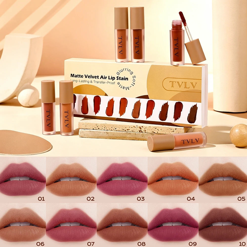 Matte Velvet Lip Gloss Silky Smooth Texture Long-lasting Natural