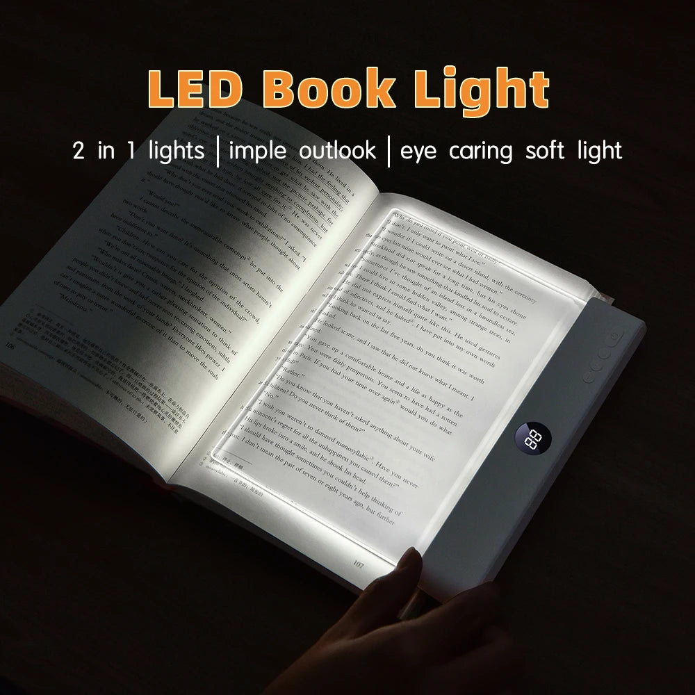 LED Flat Panel Night Vision Reading Light Eye Protection USB Charging Zpaxo