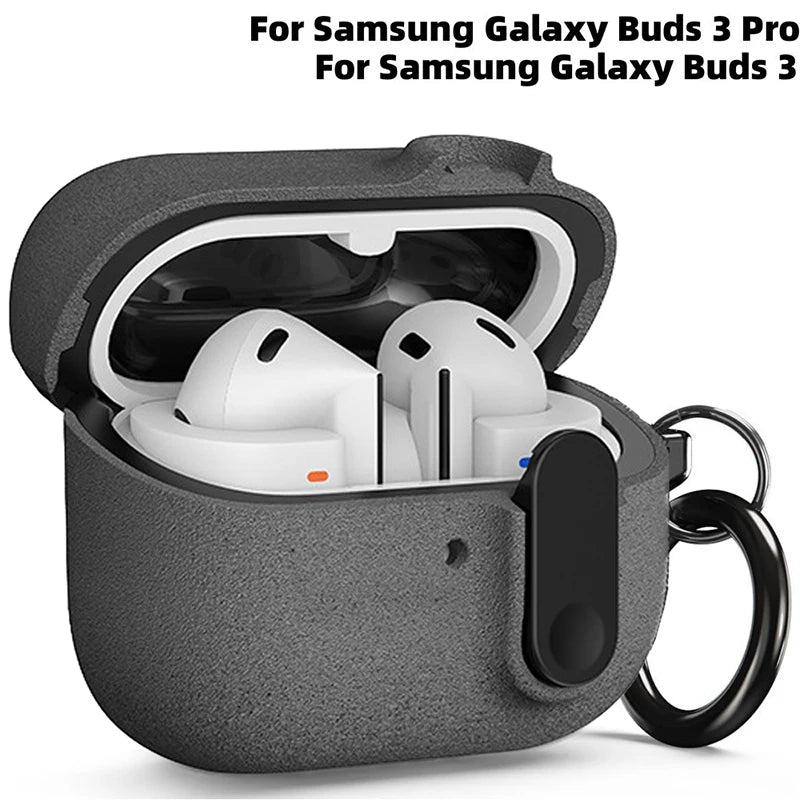 Luxury Earphones Cover Case for Samsung Galaxy Buds 3 Protective Case for Samsung Galaxy Buds 3 Pro Shockproof Sleeve with Hook Zpaxo