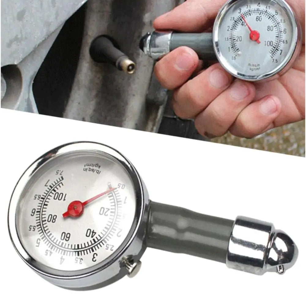 Metal Construction Tire Pressure Gauge High Precision Dual-Scale Dial Air Pressure Meter Mini Dial Mechanical Gauge Zpaxo