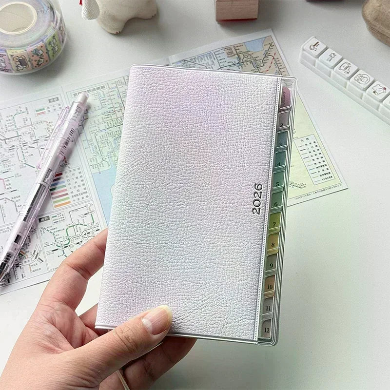 Calendar Notebook Diary 2026 Planner With Rainbow Cortical Schedule Handbook High Value Monthly Weekly Plan Work Notes Zpaxo