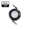 Retractable PD 100W Cable USB C Fast Charging Iphone 16 15 Huawei Zpaxo Black