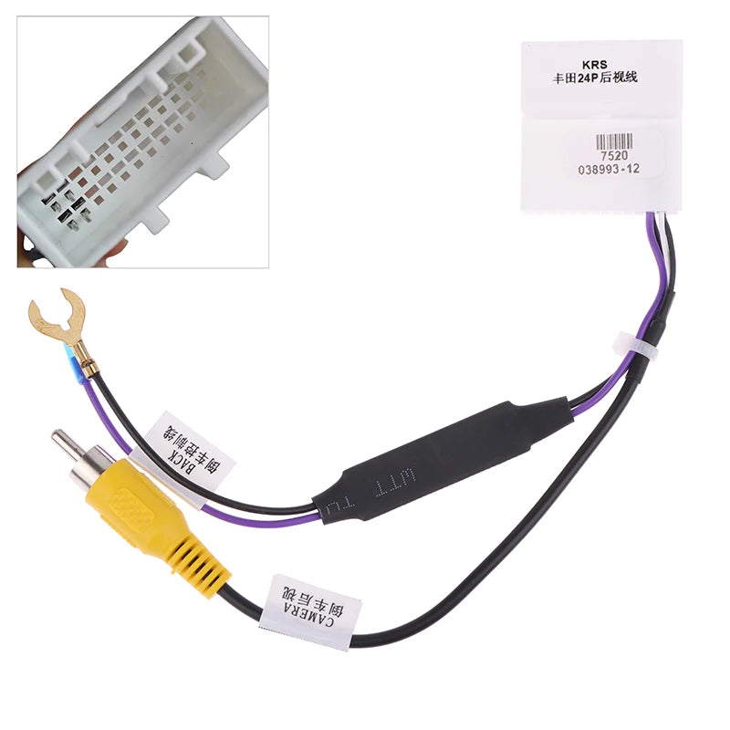 24-Pin Car Reverse Camera RCA Video Output Adapter Cable