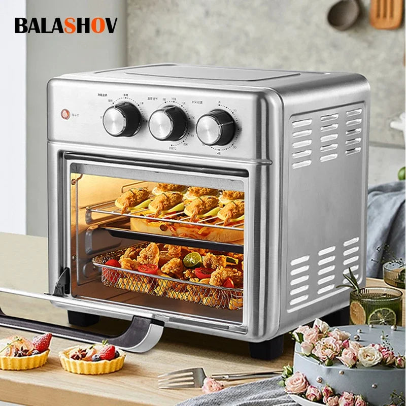 Smart air fryer oven 26L 13L Large Capacity Electric Air Fryers Visible Window Household Kitchen Deep Fryer without Oil EU 220V Zpaxo