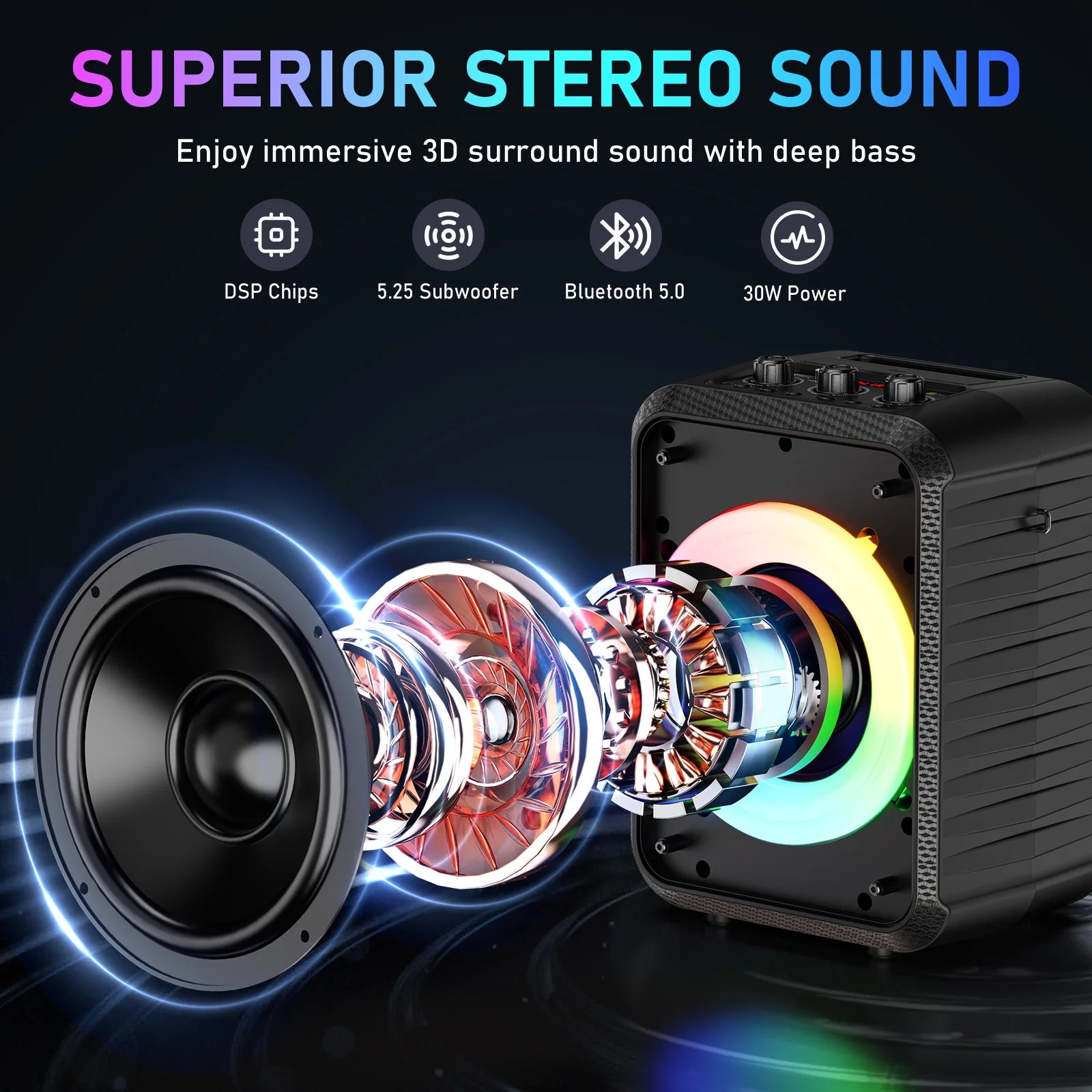 Dual Wireless Microphone Satchel Bluetooth Karaoke Audio Bt Usb Tf