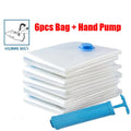 Vacuum Bag With Valve or Pump for Clothes Storing Large Plastic Compression Empty Bag Travel Accessories Storage Container Zpaxo 6Pcs Bag-Hand Pump 30x50cm